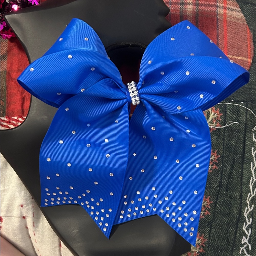 Blue Rhinestone Bow Hair Accessory
